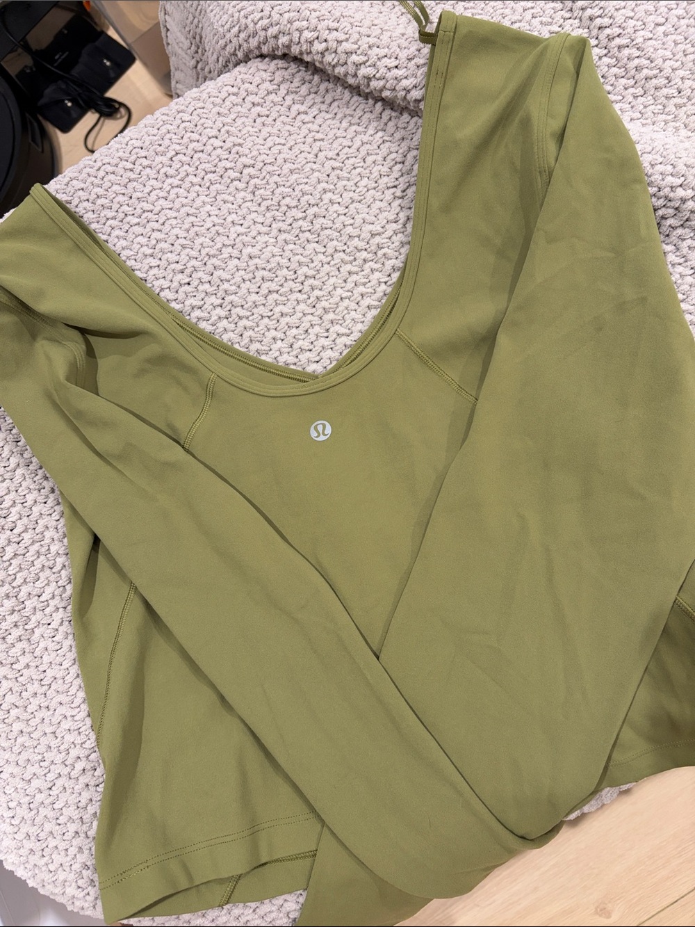 lululemon athletica Olive Long Sleeve v Neck Top